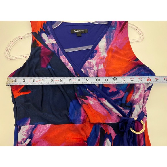 Glamour Multi Color Print Maxi Dress Size 10 Sleeveless - Picture 6 of 8